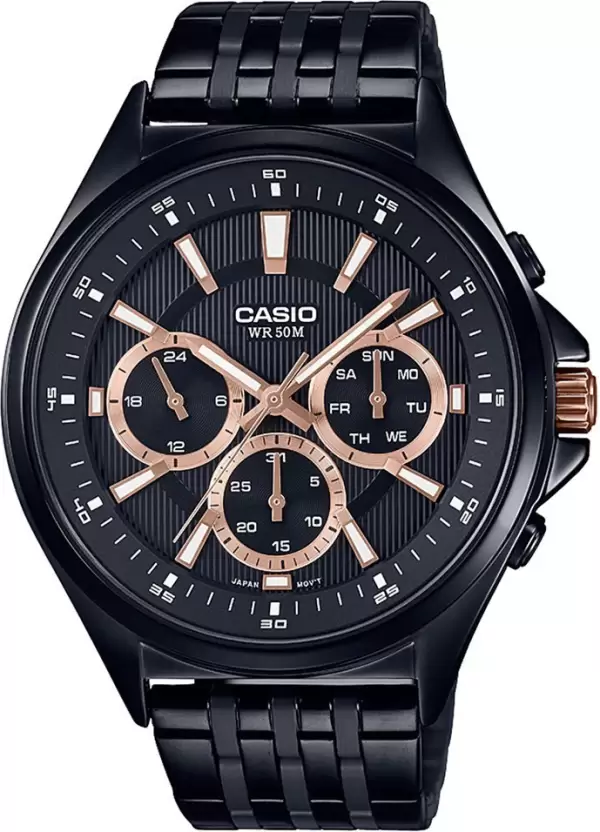 ENTICER MEN MTP-E303B-1A2VDF - A1564 : Black Multi-Dial - Men's Watch