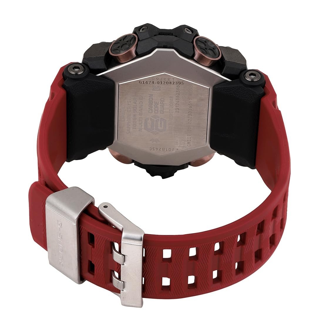 GWG-B1000-1A4DR Rose Gold IP Analog-Digital Dial Red Resin Strap - Image 5