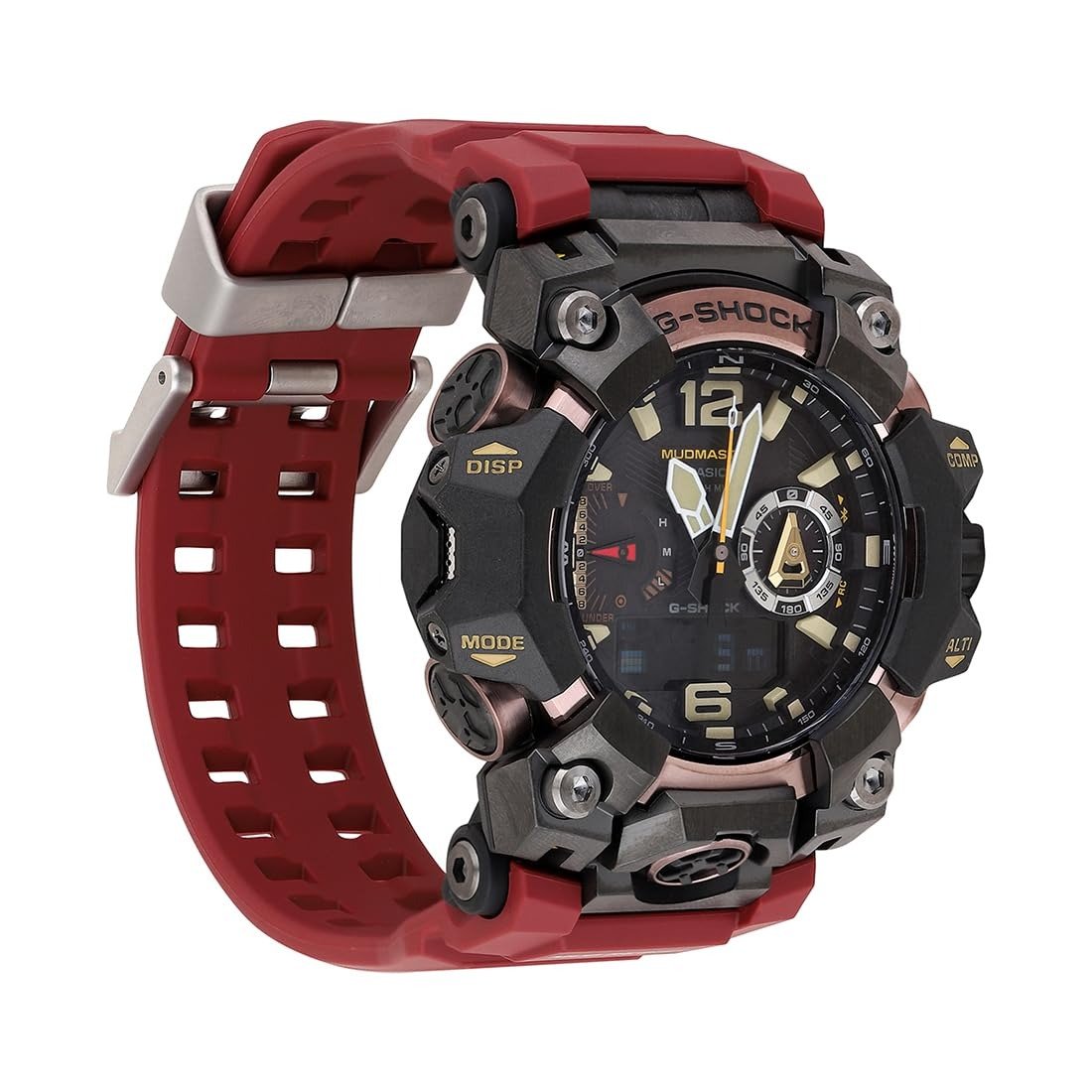 GWG-B1000-1A4DR Rose Gold IP Analog-Digital Dial Red Resin Strap - Image 2